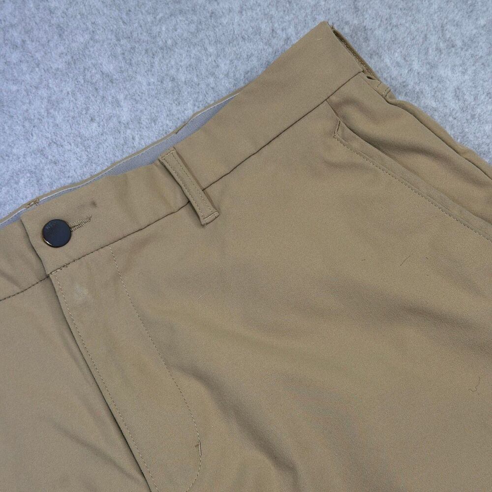 Lands End Mens 35 Traditional Fit Khaki Golf Shorts Tan Polyester Casual